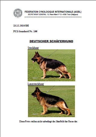 FCI Standard 166 - Deutscher Schäferhund